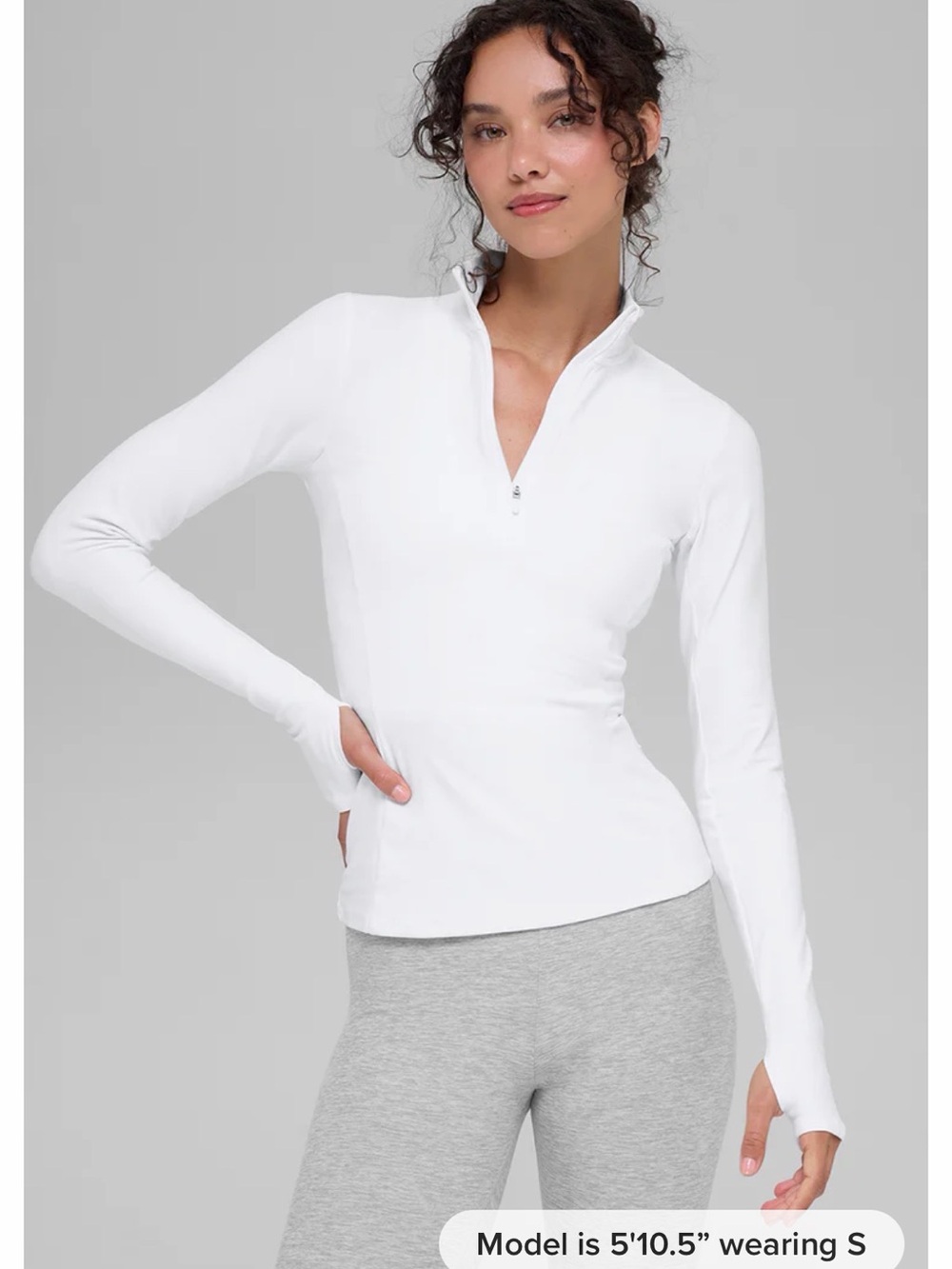 Alo Soft Women's White Half-Zip Pullover, size S